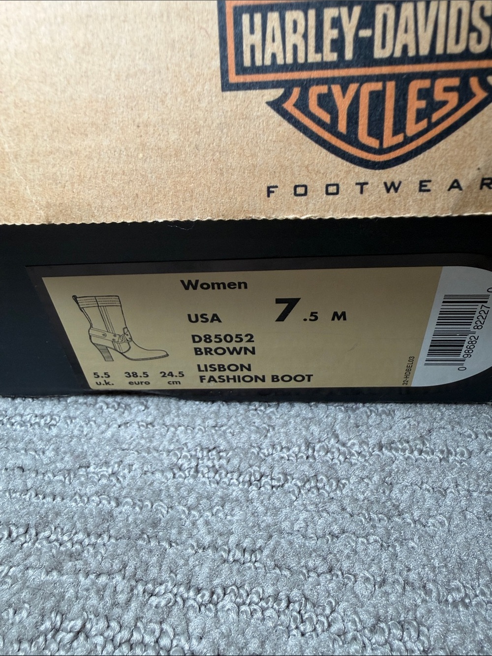 Harley-Davidson Brown Leather Mid-Calf Heeled Boots with Harness Accent - Picture 10 of 10